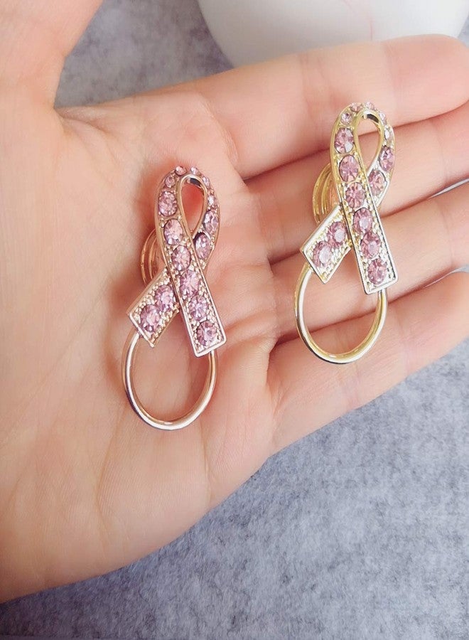 NOUMANDA Pink Crystal Ribbon Breast Cancer Awareness Magnetic Eyeglass Holder Safety Magnetic Brooch (rose gold) - Image 5