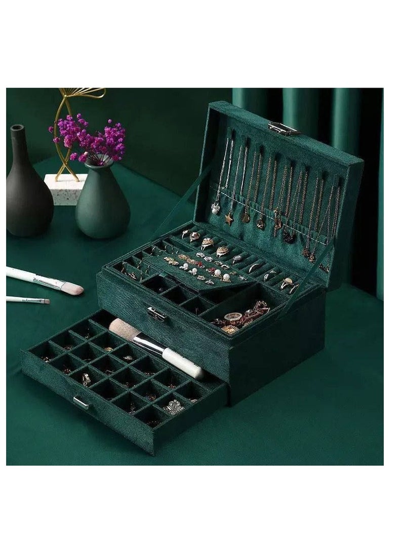 Multi-Layer Jewelry & Accessories Organizer Bag – Luxurious Suede Design, Perfect Size 17×25 cm bk  - Image 1