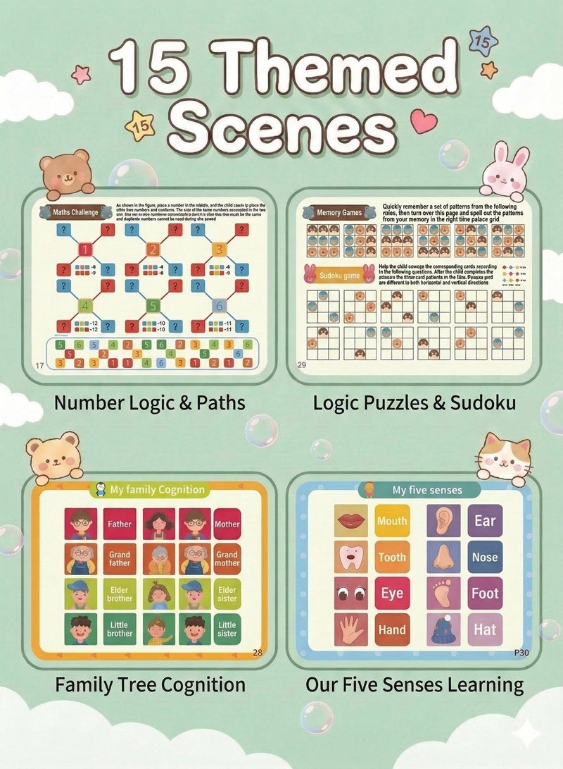 كتاب مشغول، 30 صفحة ألعاب تفاعلية للتعلم المبكر للأطفال من 3-6 سنوات، كتب قراءة للأطفال، كتاب تفاعلي للأطفال، كتاب تفاعلي للأطفال، كتاب هادئ - Image 2