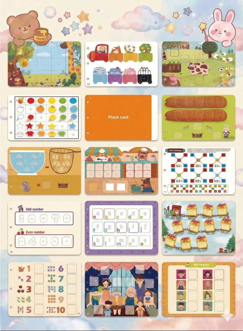 كتاب مشغول، 30 صفحة ألعاب تفاعلية للتعلم المبكر للأطفال من 3-6 سنوات، كتب قراءة للأطفال، كتاب تفاعلي للأطفال، كتاب تفاعلي للأطفال، كتاب هادئ - Image 4