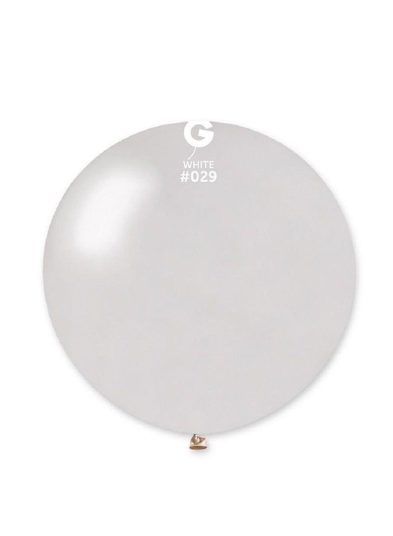Gemar بالون معدني أبيض 31" 1 قطعة