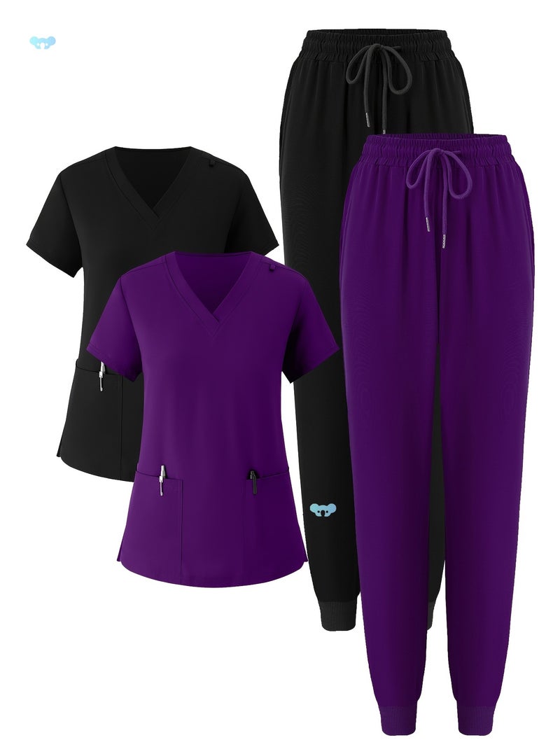 4Pcs Women'S Workwear Set - Stretchy And Breathable Uniform - Image 2