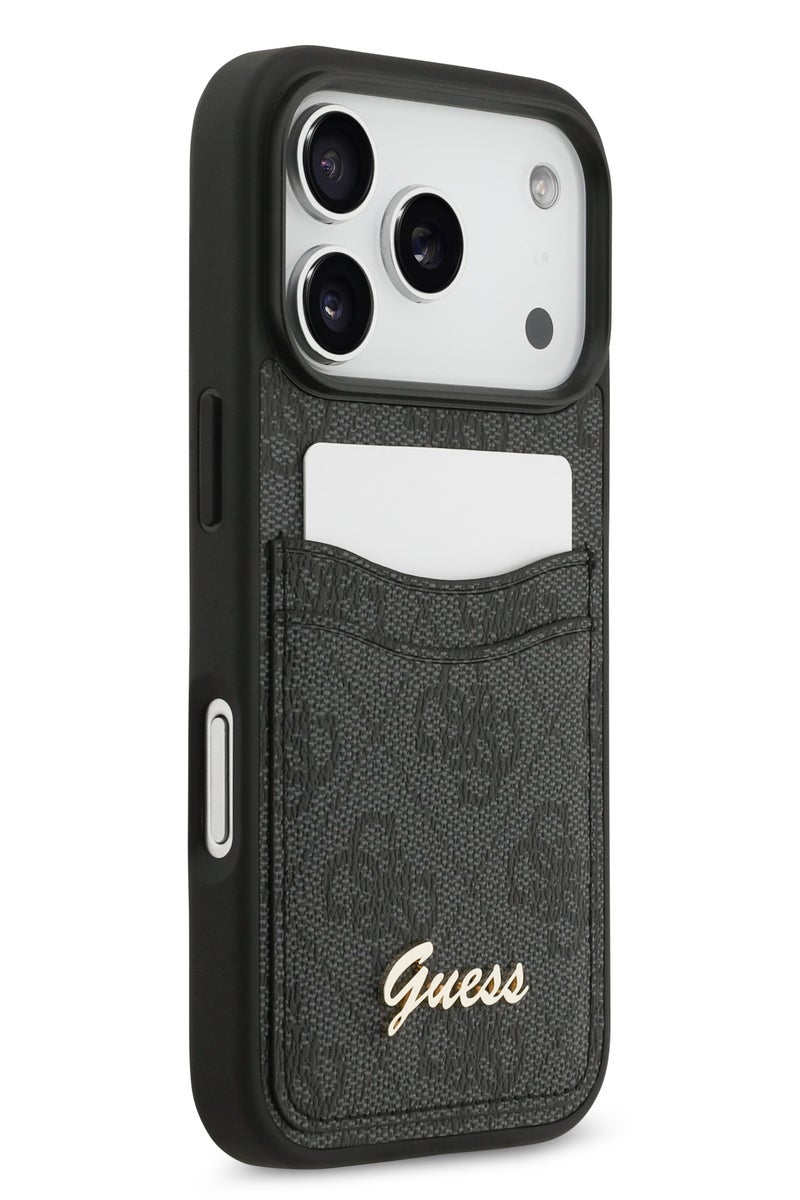 GUESS iPhone 17 Pro PU Case With Cardslot & Script Metal Logo / Ultra Slim / lightweight design / Easy Installation - Black - Image 4