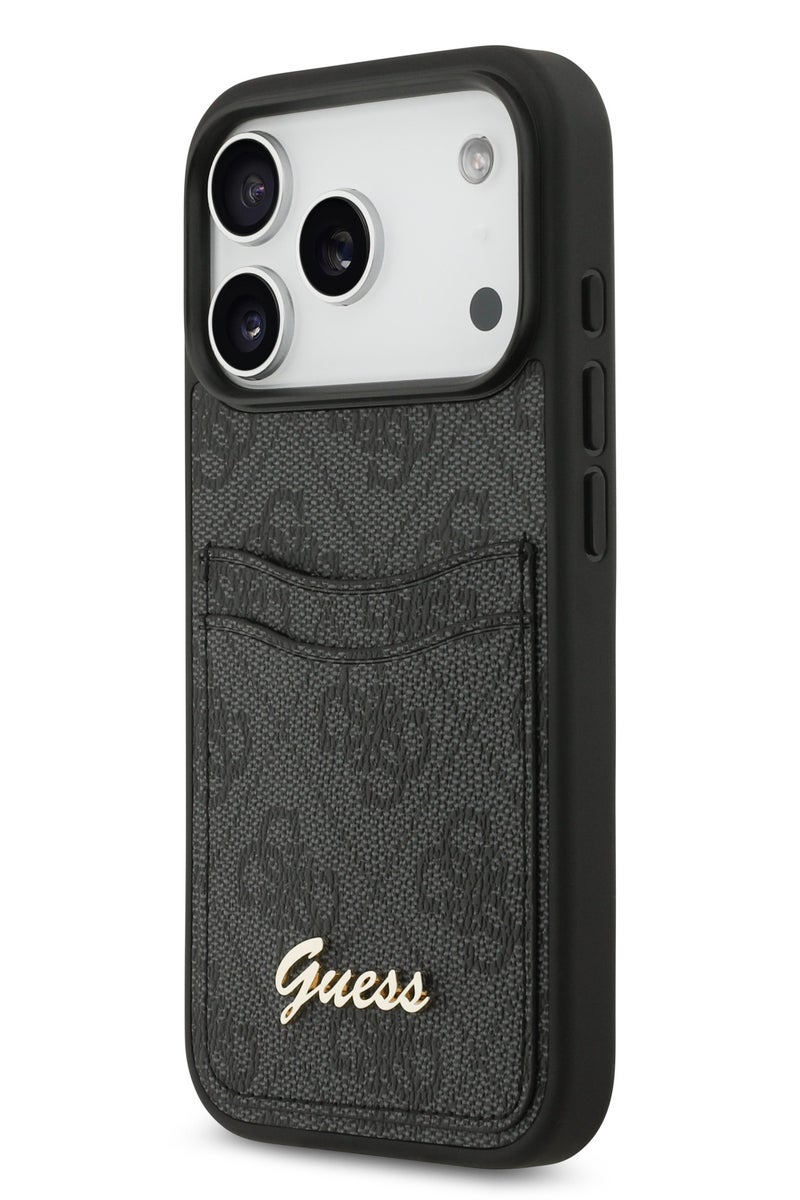 GUESS iPhone 17 Pro PU Case With Cardslot & Script Metal Logo / Ultra Slim / lightweight design / Easy Installation - Black - Image 3