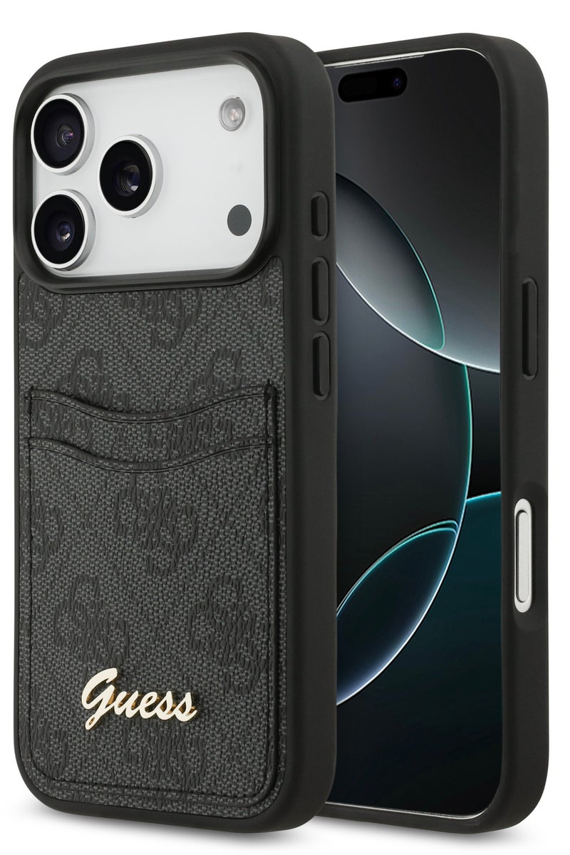 GUESS iPhone 17 Pro PU Case With Cardslot & Script Metal Logo / Ultra Slim / lightweight design / Easy Installation - Black - Image 2