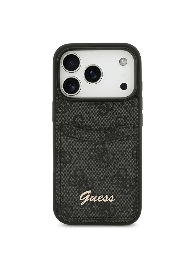 GUESS iPhone 17 Pro PU Case With Cardslot & Script Metal Logo / Ultra Slim / lightweight design / Easy Installation - Black - Image 1
