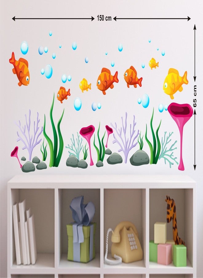 Wallstick Cute Fish Family wallsticker (Vinyl 150 cm x 65 cm) - Image 2