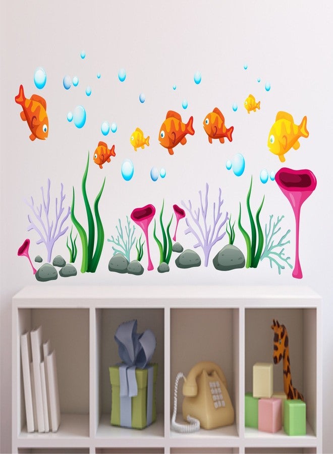 Wallstick Cute Fish Family wallsticker (Vinyl 150 cm x 65 cm) - Image 1