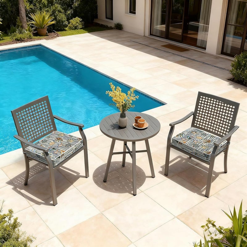 LVTXIII Outdoor Chair Cushions 18.5x16x3 Inch, Square Water-Repellent Patio Seat Cushions with Ties & Hidden Zipper, 2 Pack Thick Foam Chair Pads for Garden Furniture, Cabana Shells - Image 2