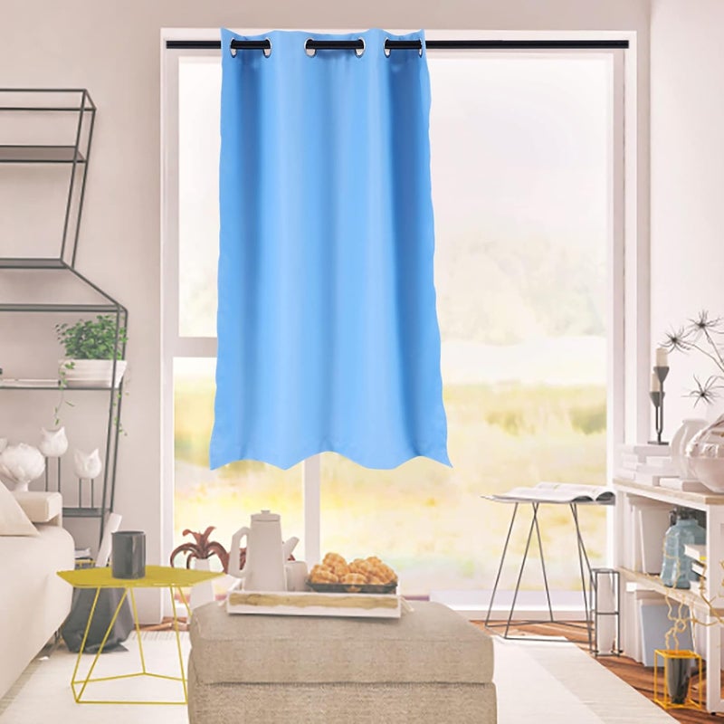 klarako Blackout Window Curtain Kitchen Short Drape Curtain Polyester Curtain Home Decor for Dining Living Room Bedroom Kitchen ( Sky- blue ) - Image 4