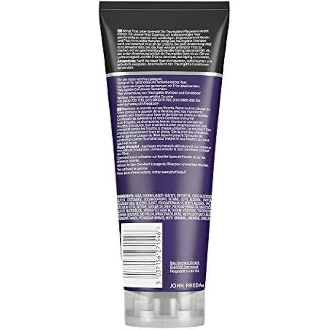 John Frieda FRIZZ EASE DREAM SMOOTHING SHAMPOO 250 ML WITH KERATIN HAIR TYPE: UNRULY MEDIUM TO THICK - Image 2