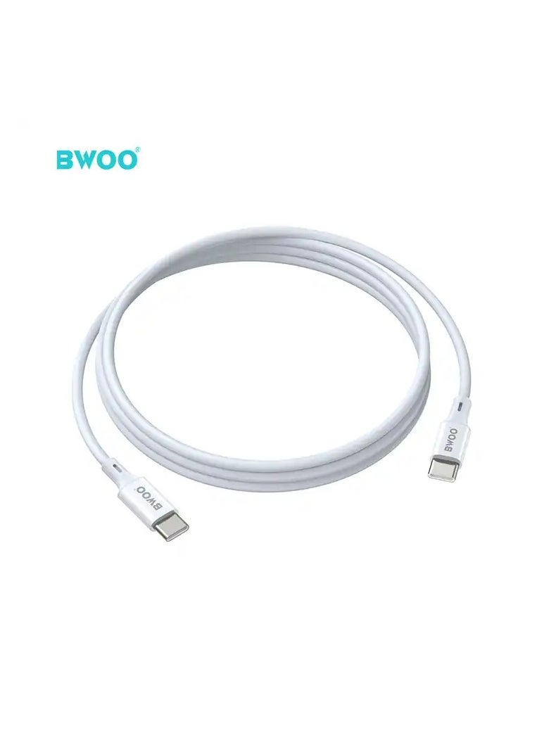 BWOO - 60W 1m USB-C to USB-C Charger Cable by BWOO with TPE Material for Mobile Phones, 3A Fast Charging - Image 1