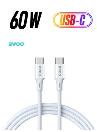 60W 1m USB-C to USB-C Charger Cable by BWOO with TPE Material for Mobile Phones, 3A Fast Charging - pzsku/Z2124DFA9F5EE376B7EF7Z/45/_/1738234070/e38cbc58-0d88-4283-8f4a-a2b7d190aa84