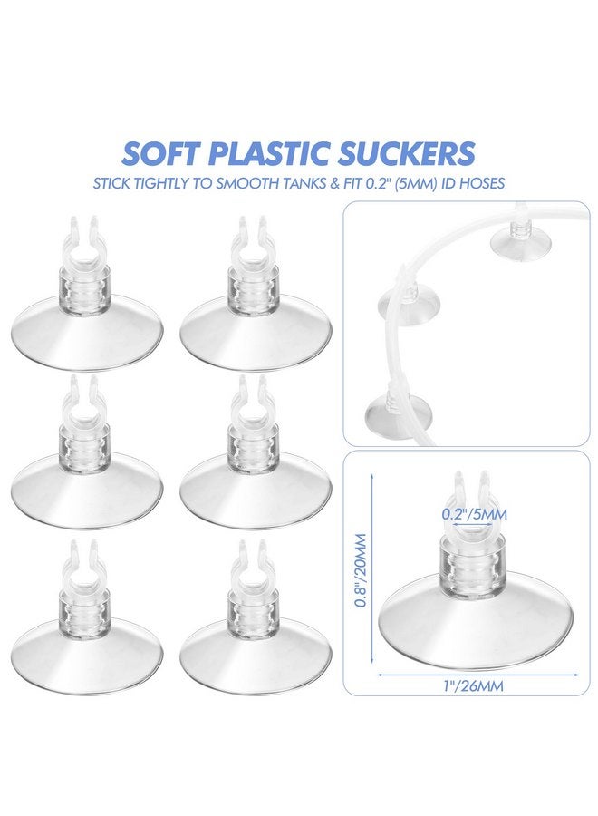 شابي ملحقات مضخة الهواء لحوض السمك Shappy بطول 6.5 قدم/20 قدم، أنبوب هواء قياسي مقاس 2 بوصة لحوض السمك يحتوي على أحجار هواء وصمامات فحص وكؤوس شفط وموصلات مستقيمة وموصلات على شكل حرف T (12 ملحقًا) - Image 4