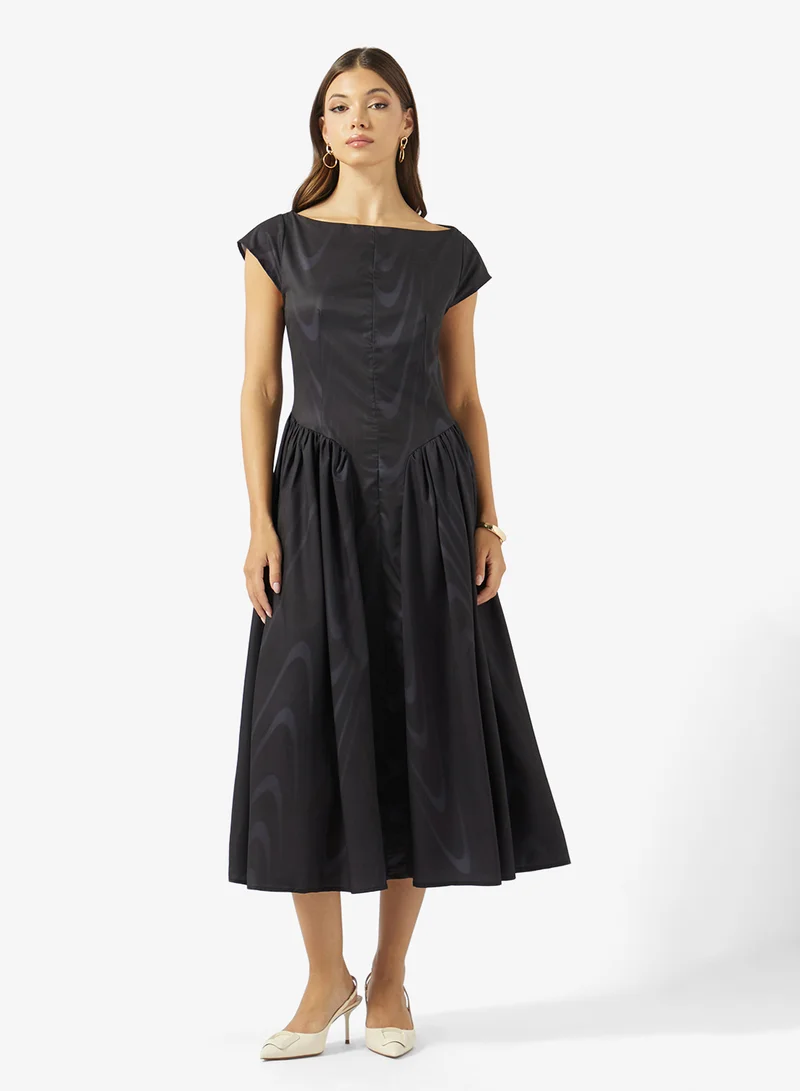 ELLA A-line Dress With Ruched Waistline