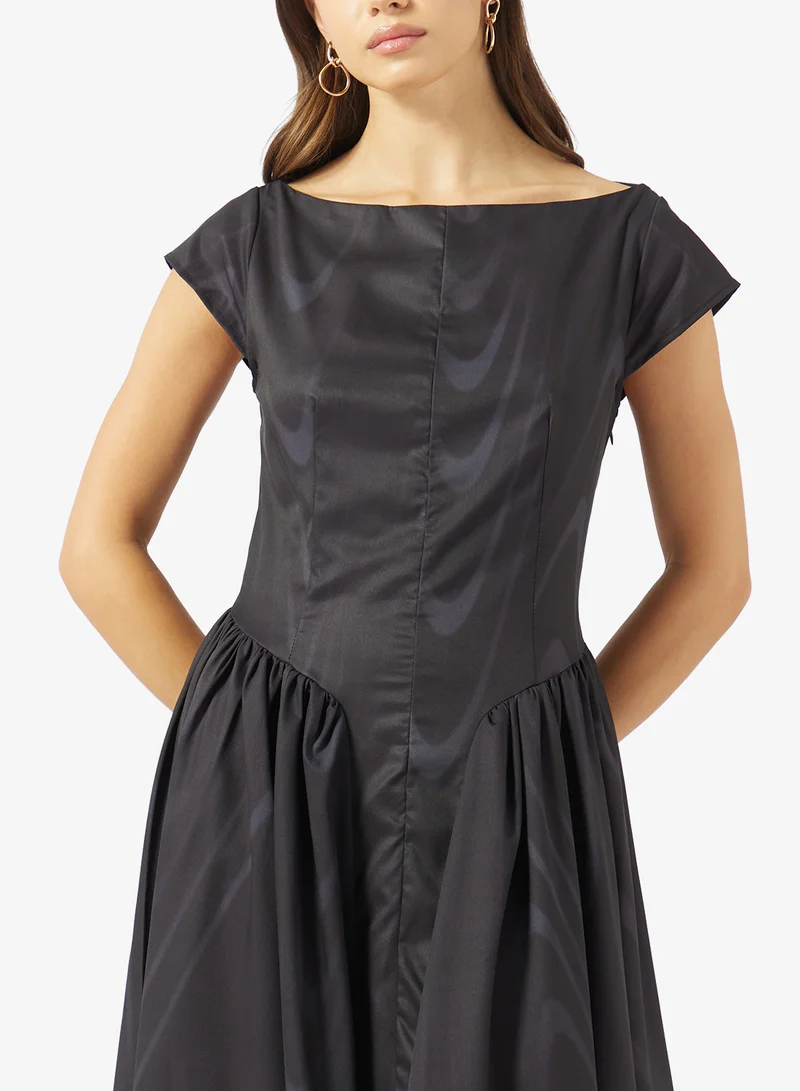 Ella  A-line Dress With Ruched Waistline for Women | Best Price UAE
