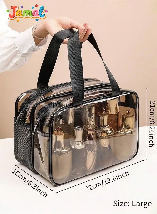Jamal Clear Toiletry Bag for Women Men, Portable Large Travel Makeup Bag, Waterproof & Draining Transparent Cosmetic Bag, Carry On Airport Airline Compliant Bag - Image 5