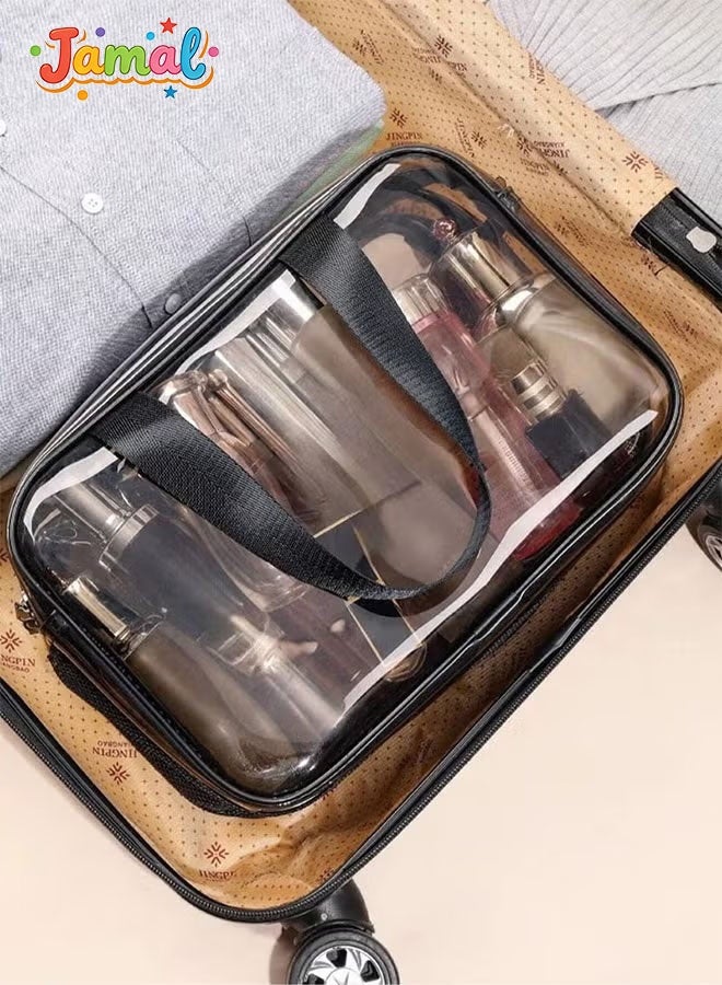 Jamal Clear Toiletry Bag for Women Men, Portable Large Travel Makeup Bag, Waterproof & Draining Transparent Cosmetic Bag, Carry On Airport Airline Compliant Bag - Image 4