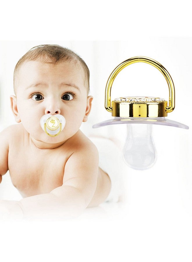 Focket Pacifier Clips Baby Girl, 26 Letter Rhinestone Baby Pacifier with Name Initial Letter, Curved Bling Pacifier for Girl, Newborn Baby Girl Pacifiers Clips, Baby Shower Birthday Gifts (Z) - Image 2