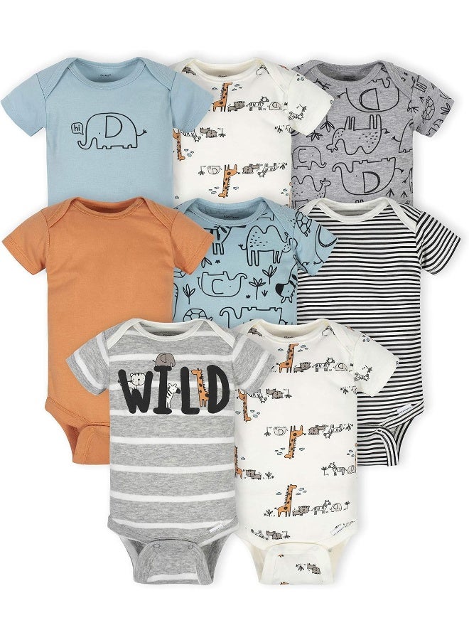 Gerber Gerber Baby Boys 8-Pack Short Sleeve Onesies Bodysuits Baby and Toddler T-Shirt Set  - Image 1