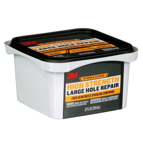 3M High Strength Fiber Reinforced Spackling Compound, 12 oz., Ideal for Large Hole Repair Cracks and Damaged Surfaces in Drywall, Plaster, Stucco, Concrete & Wood, For Easy Wall Repair (LHR-12-PC-12) - Image 2