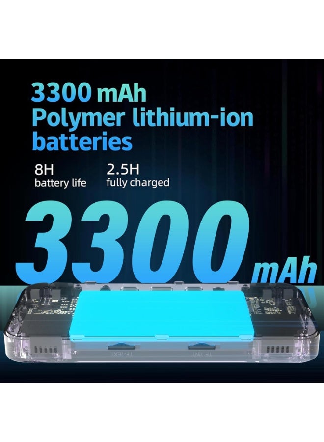 وحدة تحكم ألعاب كلاسيكية، لوحة ألعاب محمولة بشاشة عالية الدقة كبيرة، آلة ألعاب خفيفة الوزن وقابلة للحمل، وحدة تحكم ألعاب فيديو متينة مع عصا تحكم مزدوجة، (قطعة واحدة، أبيض) - Image 2