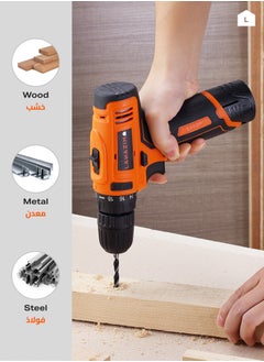 LAWAZIM Impact Cordless Drill 12V Set with 2 Lithium Ion Batteries 1300mAh |Screwdriver| 35pcs Accessories & Kitbox | 10mm Chuck | Variable Speed  - Image 5