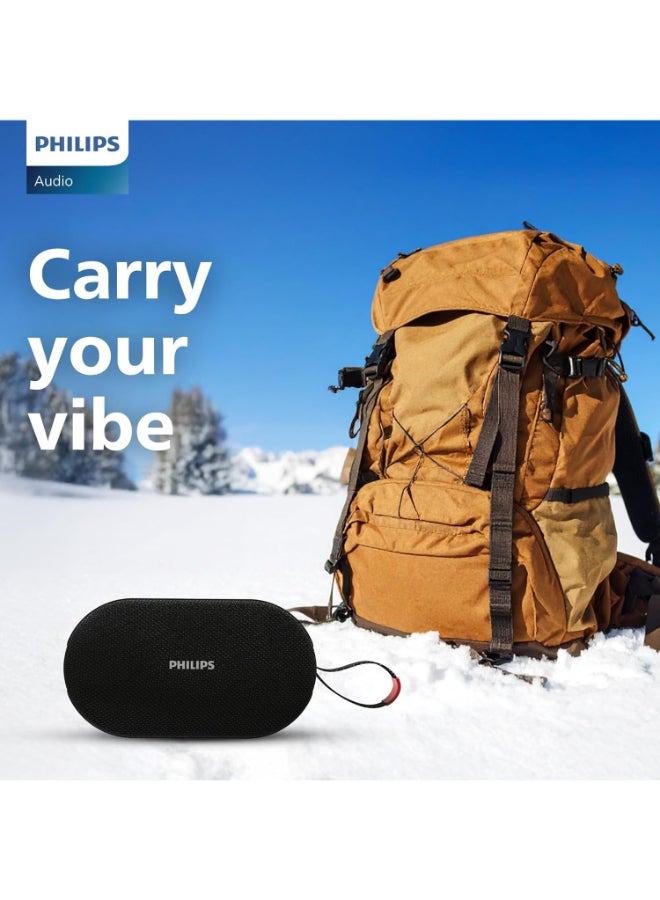 فيليبس Renewed - Audio TAS1400BK Wireless Bluetooth Speaker with Deep Bass and RGB Light Modes TAS1400 black - Image 2