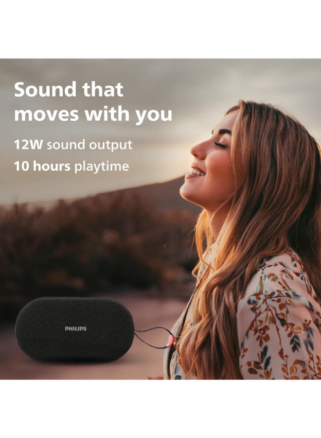 فيليبس Renewed - Audio TAS1400BK Wireless Bluetooth Speaker with Deep Bass and RGB Light Modes TAS1400 black - Image 5