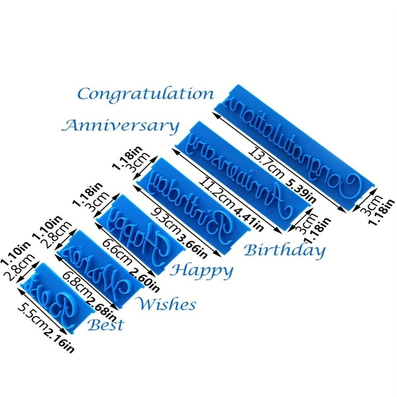 6 Pcs Alphabet Cake Press Mold Kitchen Baking Birthday Decoration Tool - Image 3