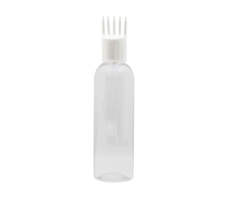 PHARCOS Hair Root Applicator (White) with Classic Transparent Bottle, Flip top Cap, Plug for applying Hair Oil,Shampoos, DIY care and Medicine 100 ml (Pack of 1- Transparent) - Image 1
