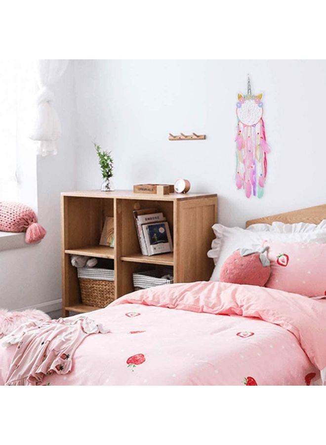 NIBEMINENT Decorative Handmade Feather Lace Dream Catcher Multicolour - Image 3