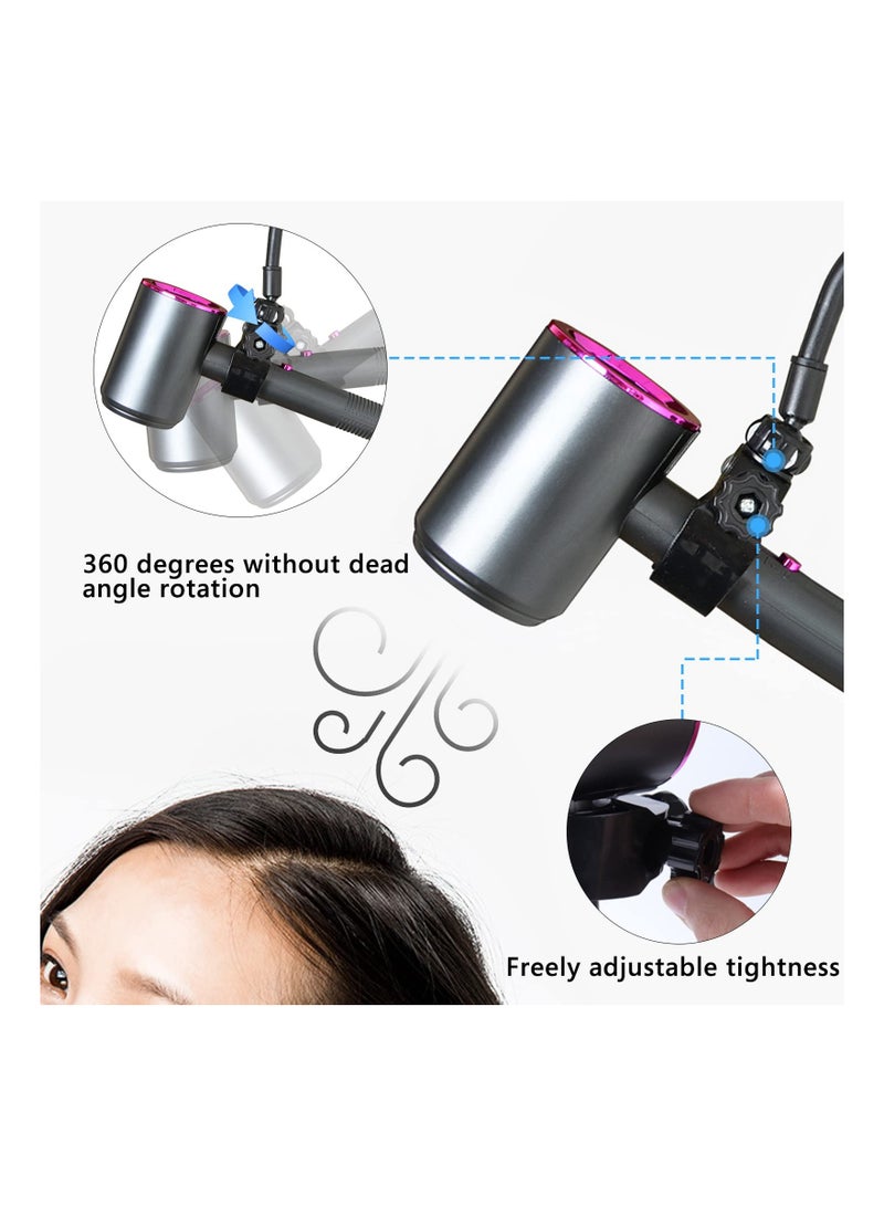 Hair Dryer Holder Stand, Adjustable Hair Dryer Holder Stand, 360 Degree Rotation Blow Dryer Bracket, with Positionable Arm and Suction Cup, Hands Free Hair Dryer Holder for Mirror and Ceramic Tile - Image 3