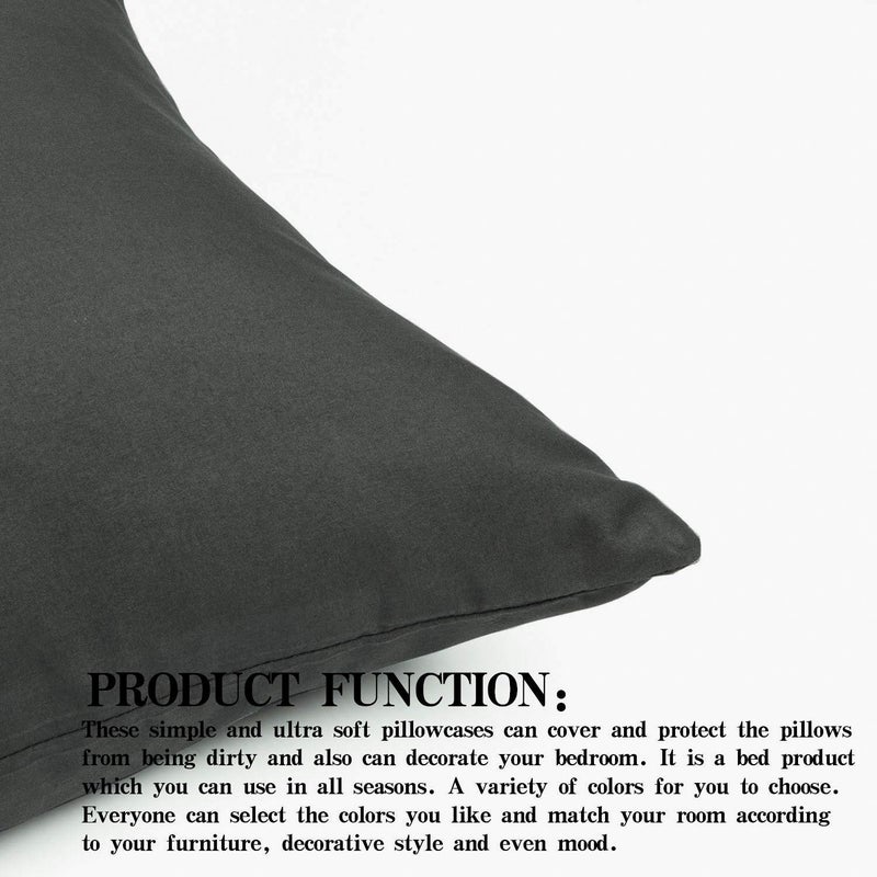 NTBAY Zippered Toddler Pillowcases Set of 2, 100% Brushed Microfiber 13x18 Pillowcases, Super Soft and Cozy Travel Kids Nursery Pillow Cases, 13x18 Inches, Dark Grey - Image 5