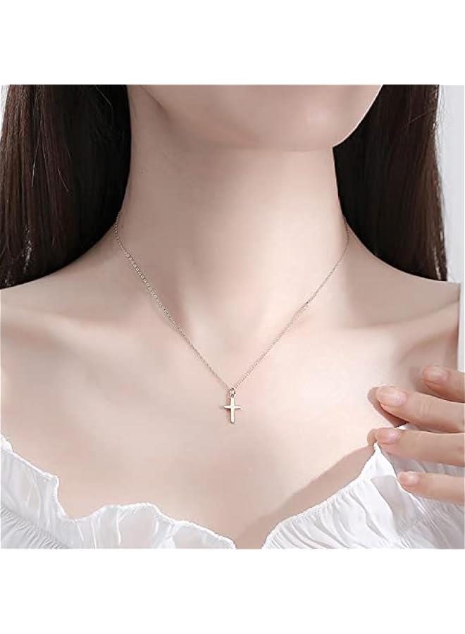 Arabest S925 Sterling Silver Tiny Cross Pendant Necklace for Women Dainty Cross Necklaces Mothers Day Birthday Gifts for Women - Image 5