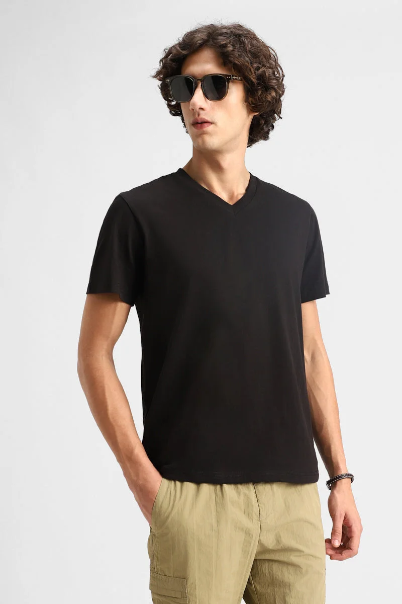 SNITCH تيشيرت قطن % بياقة على شكل  وقصة عادية