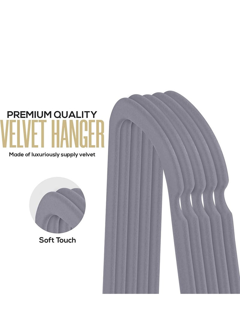 Cool Baby COOLBABY Premium Non Slip Velvet Hangers - Heavy Duty - Coat Suit Hangers (Grey, Pack of 50)  - Image 4