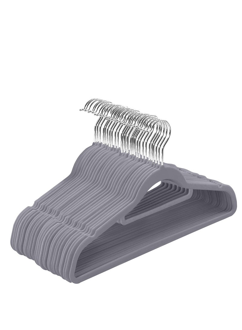 Cool Baby COOLBABY Premium Non Slip Velvet Hangers - Heavy Duty - Coat Suit Hangers (Grey, Pack of 50)  - Image 1