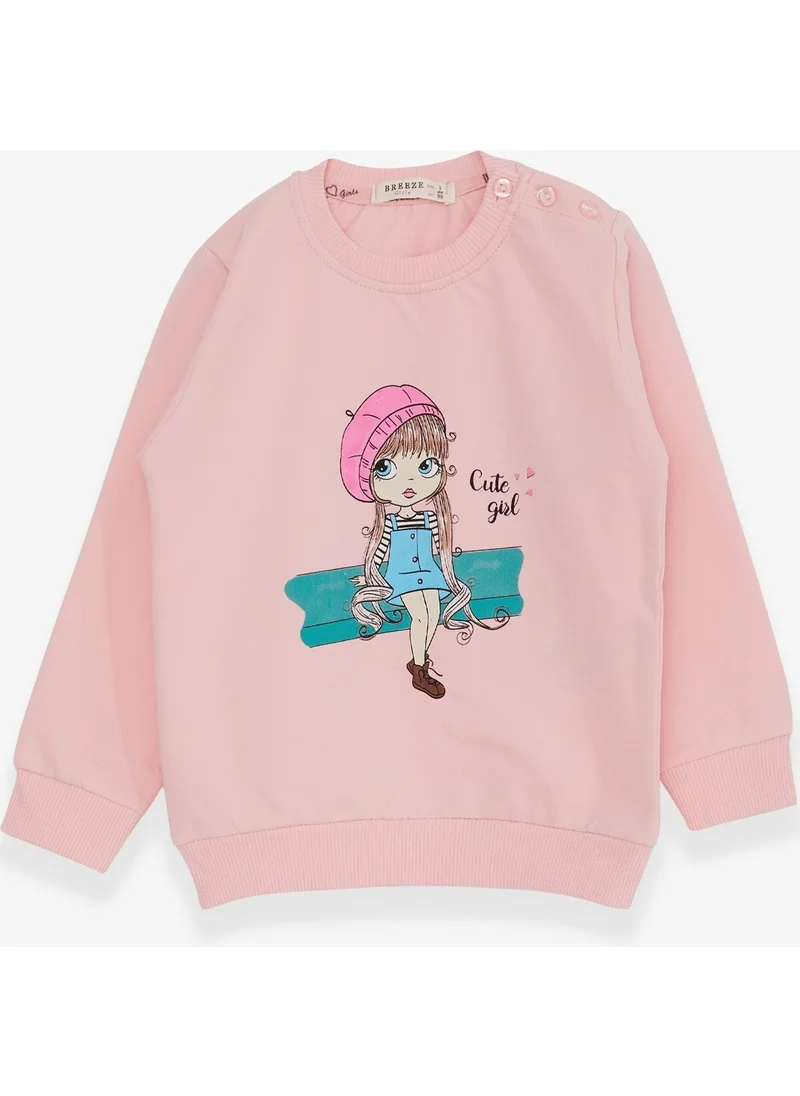 Breeze Girl's Sweatshirt Cute Girl Printed Powder (1.5-5 Years)