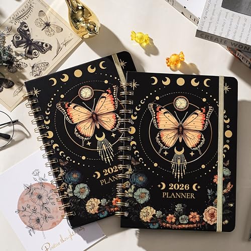Pinchoco 2026 Planner - Planner 2026, Jan 2026 - Dec 2026, 6.4" x 8.5", Weekly and Monthly with Tabs, Back Pocket + Thick Paper - Butterfly - Image 2