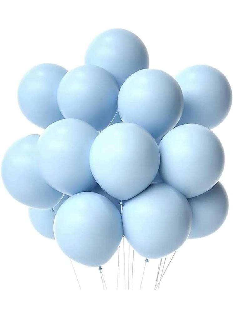 Pastel Latex Macaron Balloons For Baby Shower Wedding Birthday Party Supplies-Blue, 12 inch 40 Pcs - Image 1