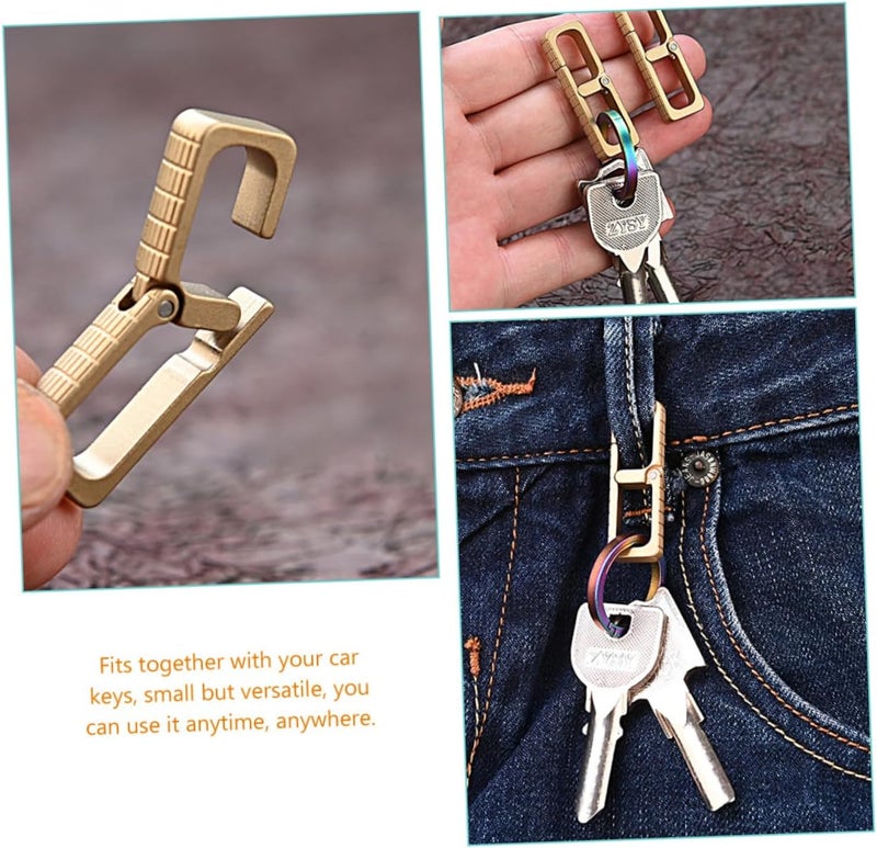 4pcs Key Holder for Belt Heavy Duty Portable Keychain Clip Brass Key Ring Organizer Suitable for Everyday Use and Outdoor Activities - Image 3