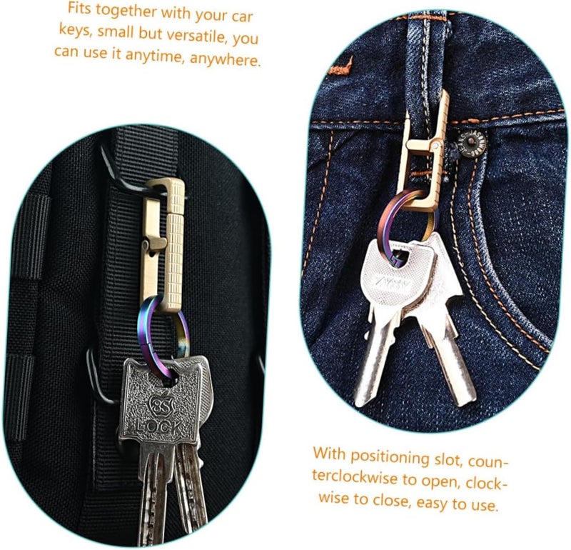 4pcs Key Holder for Belt Heavy Duty Portable Keychain Clip Brass Key Ring Organizer Suitable for Everyday Use and Outdoor Activities - Image 5
