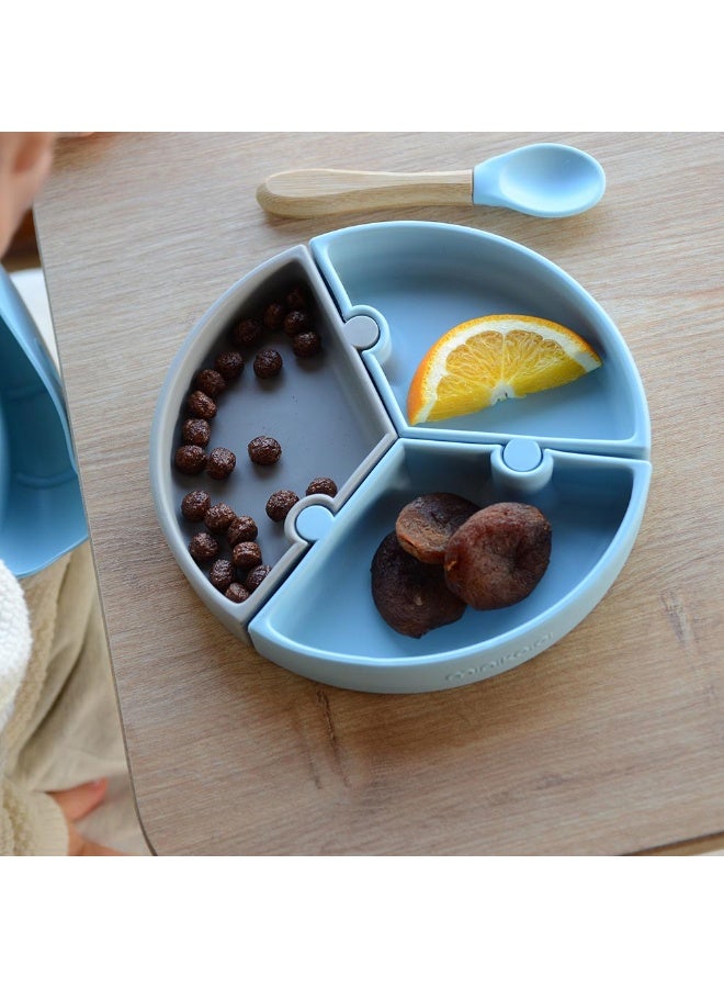 Minikoioi Puzzle Plate  Mineral Blue/Powder Grey - Image 3