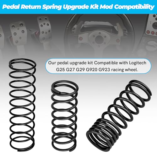CHAR YONG Complete Pedal Return Spring Upgrade Kit Mod for Logitech G25 G27 G29 G920 G923 Racing Pedals Accessories, Pedal Spring Mods Include Brake/Throttle/Clutch Pedal Spring, 3 Pack - Image 2