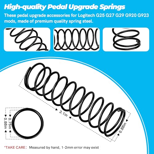 CHAR YONG Complete Pedal Return Spring Upgrade Kit Mod for Logitech G25 G27 G29 G920 G923 Racing Pedals Accessories, Pedal Spring Mods Include Brake/Throttle/Clutch Pedal Spring, 3 Pack - Image 3