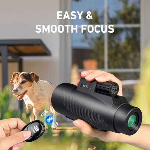 Gosky 15x52 HD Monocular, Monocular for Adults High Powered with Tripod, Monocular Compact with BAK4 Prism & FMC Lens, Bluetooth Camera Remote, Monoculars for Hunting, Bird Watching, Hiking,Traveling - Image 2