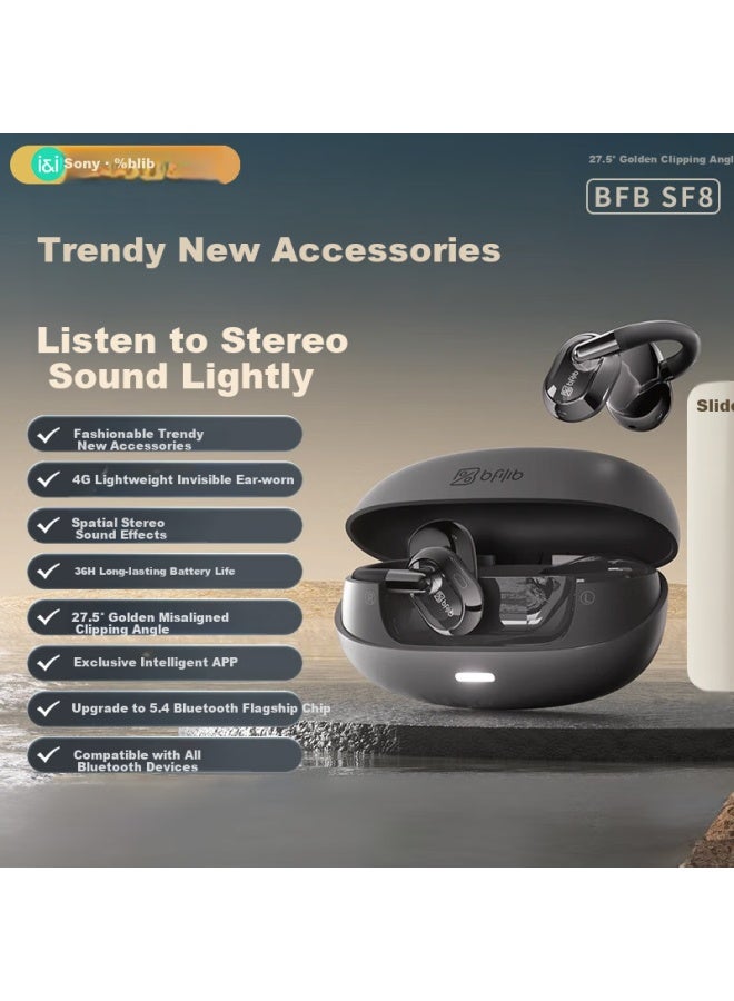 Soaiy Bfb Sf8 Bluetooth Earphones True Wireless Open-fit Earhook Sports Running Headphones For Apple Huawei Xiaomi Vivo Black - Image 1