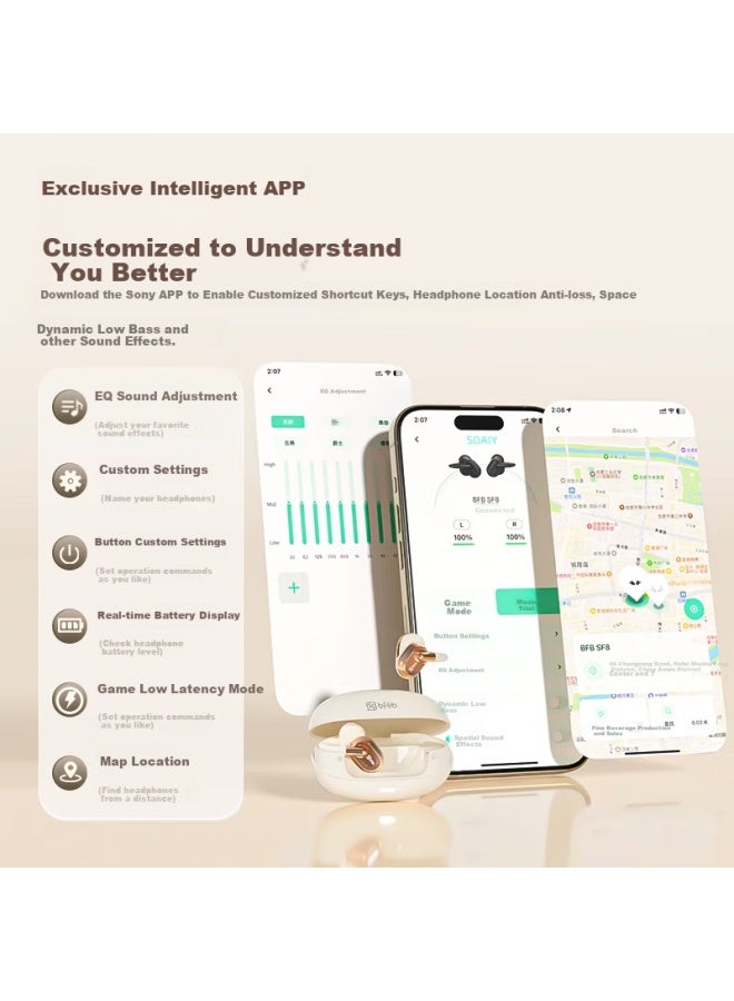 Soaiy Bfb Sf8 Bluetooth Earphones True Wireless Open-fit Earhook Sports Running Headphones For Apple Huawei Xiaomi Vivo Black - Image 5