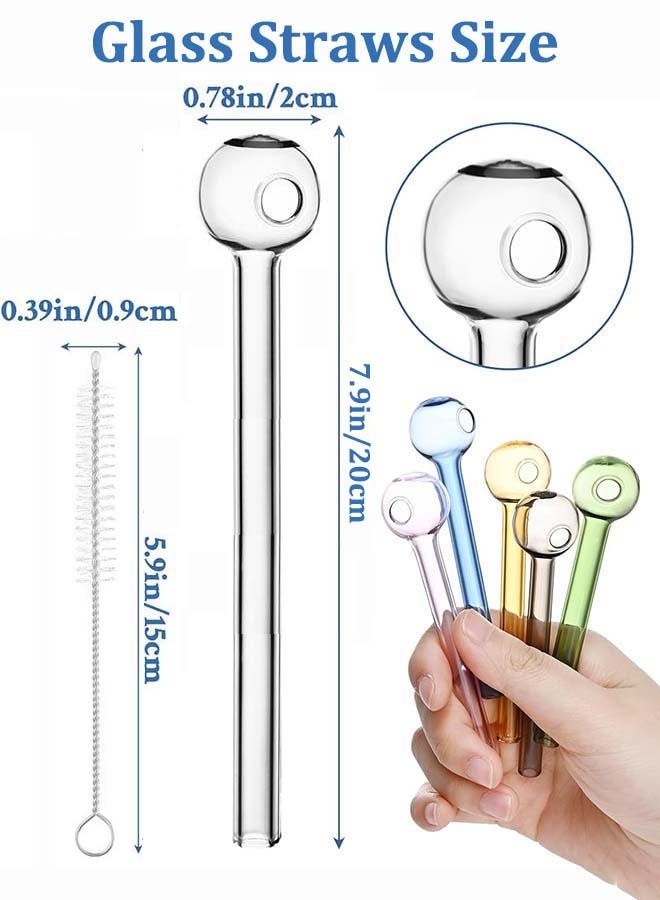ثمانية فيبيهاوس مجموعة من 8 ماصات زجاجية، 20 سم، قابلة لإعادة الاستخدام شفاطة زجاجية مصاصة شرب زجاجية، مصاصة زجاج قابلة لإعادة الاستخدام مع فرشاة تنظيف، ماصات شرب مقاومة للكسر، مثالية للمشروبات، العصائر، القهوة، العصير مصاصة زجاجية شفاطة شرب زجاجية مصاص عصير زجاج مصاص زجاجي (شفافة) - Image 4